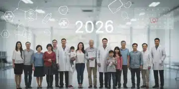 Diverse individuals symbolizing healthcare coverage beneficiaries with a 2026 calendar overlay