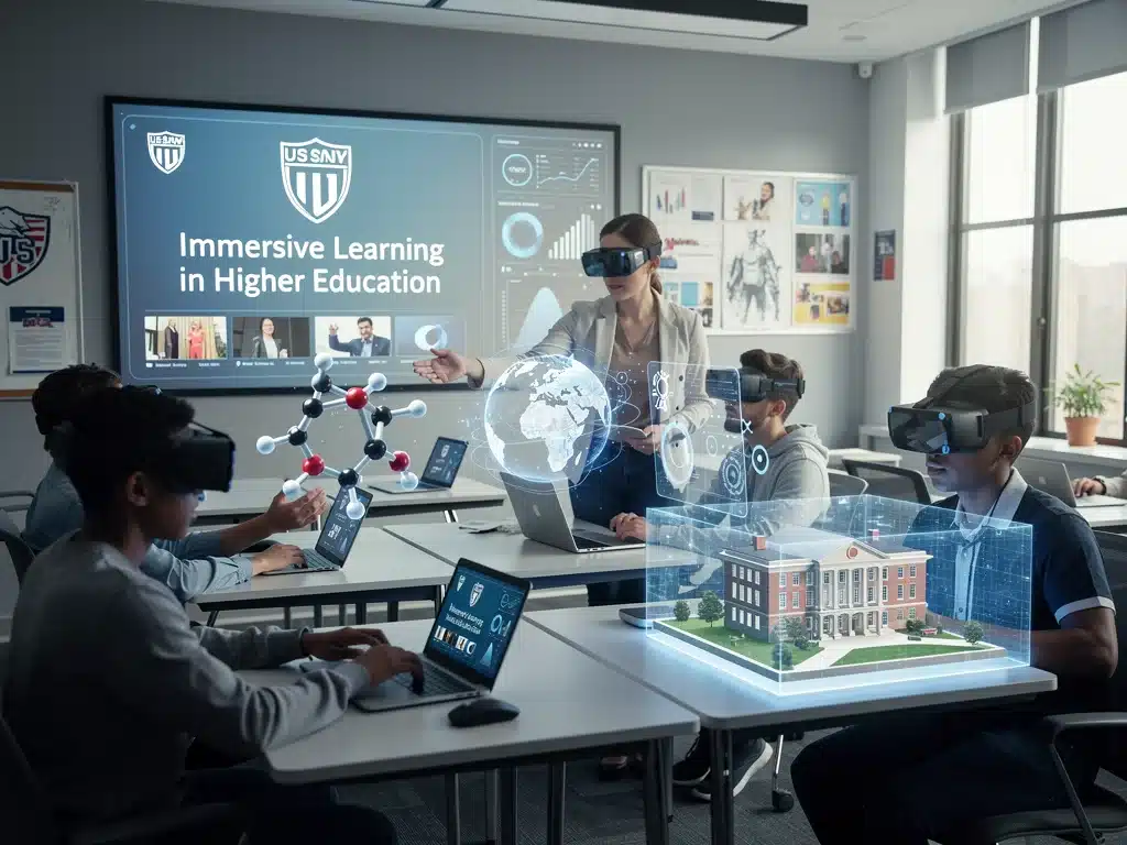 Virtual classroom with immersive learning technologies
