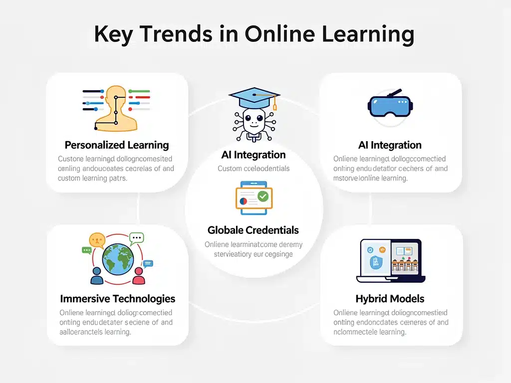 Infographic of six key trends in online learning