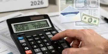 Calculator displaying financial figures for 2026 Social Security COLA increase