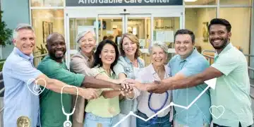 Diverse group benefiting from ACA 2026 subsidies, symbolizing reduced healthcare costs and financial relief.