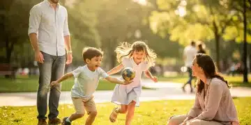 Smiling family in a park, representing the benefits of the Child Tax Credit.