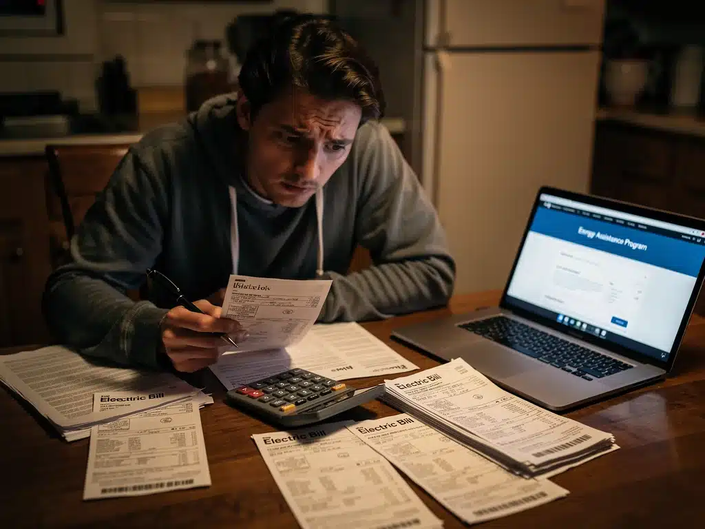 Person analyzing utility bills for potential LIHEAP savings