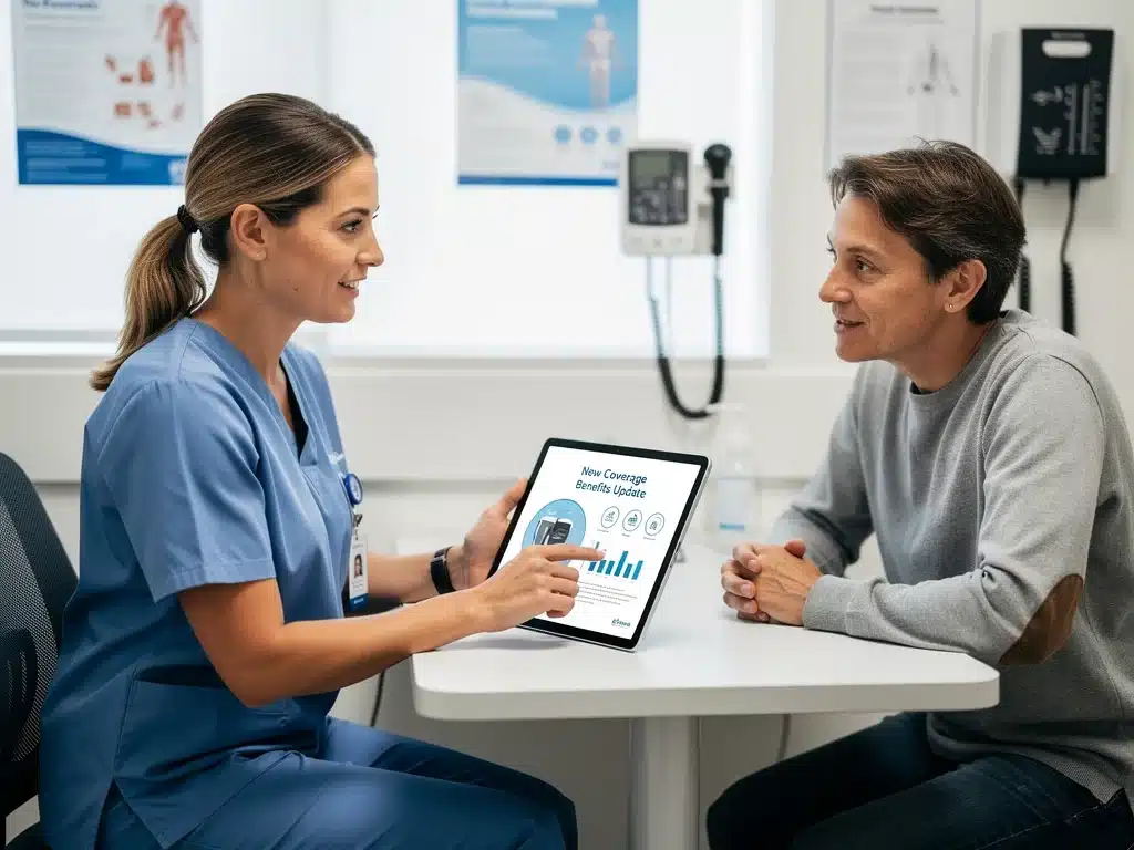 Doctor explaining healthcare policy changes to a patient