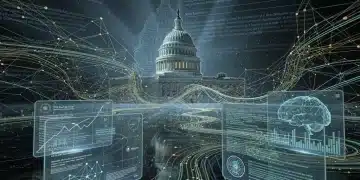 Abstract representation of AI regulation impacting tech innovation in the U.S.