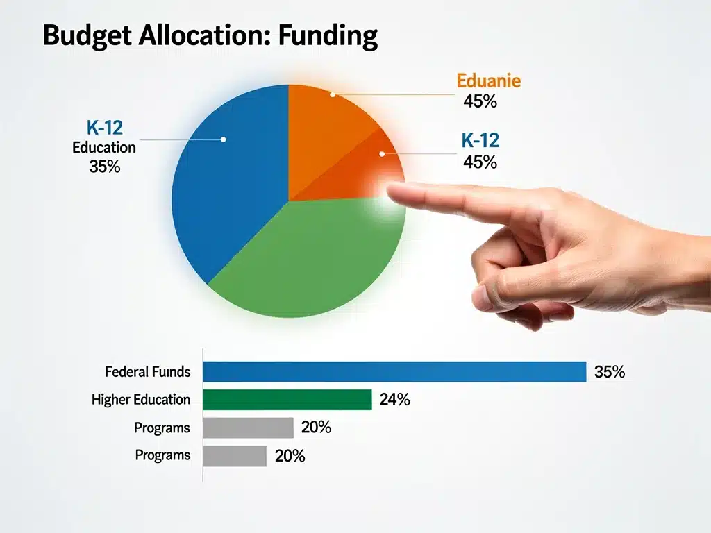 Federal budget allocation for education, illustrating policy debate impact